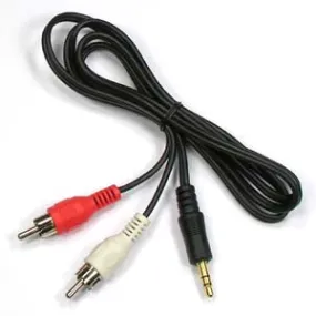 12Ft 3.5mm Stereo Plug to 2xRCA-M Cable