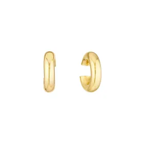 14K Gold 15.00mm Thick Tubular Cuff Earrings