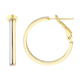 14K Two-Tone Gold 23.00mm Omega Back Earrings