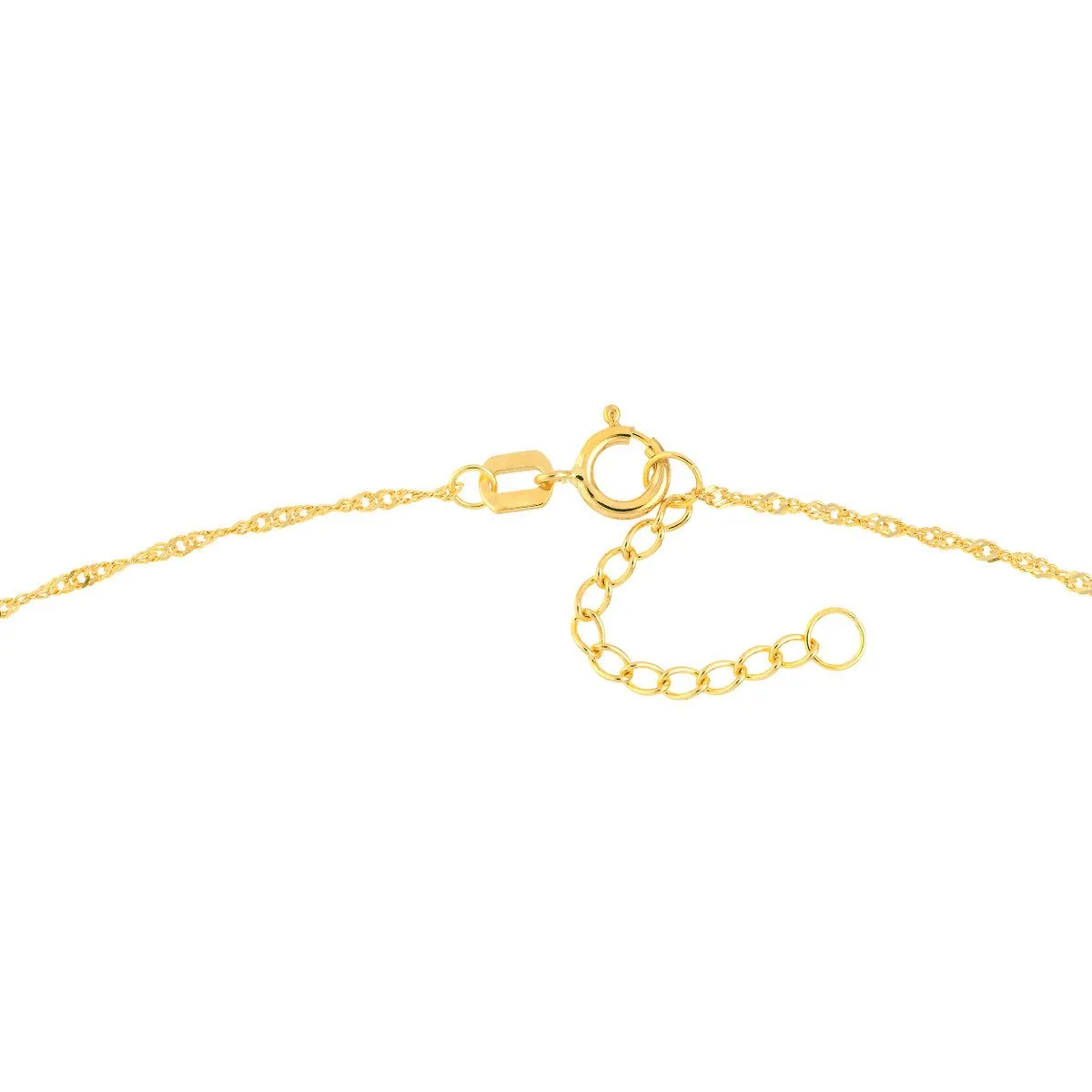 14K Two-Tone Gold Rose Heart Trio Adjustable Anklet