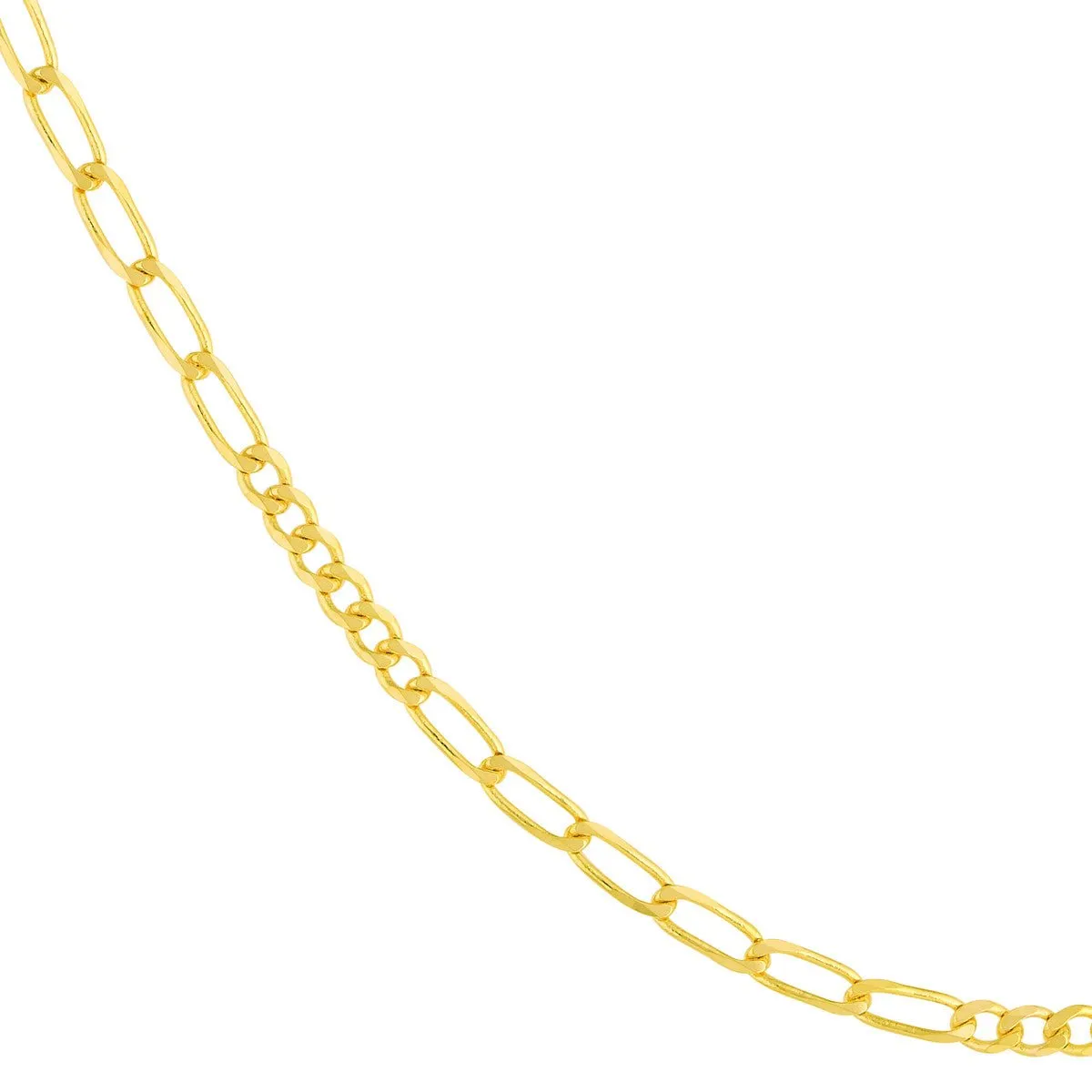 14K Yellow Gold 2.35mm 6 6 Figaro Chain