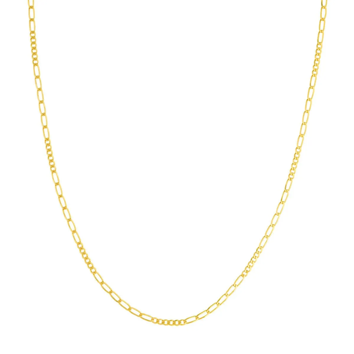 14K Yellow Gold 2.35mm 6 6 Figaro Chain