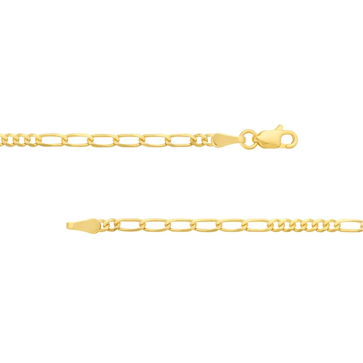 14K Yellow Gold 2.35mm 6 6 Figaro Chain