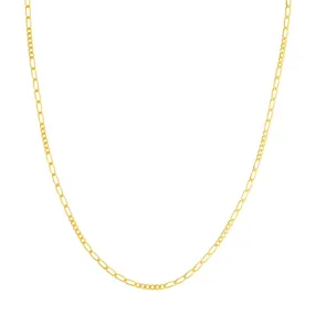 14K Yellow Gold 2.35mm 6 6 Figaro Chain