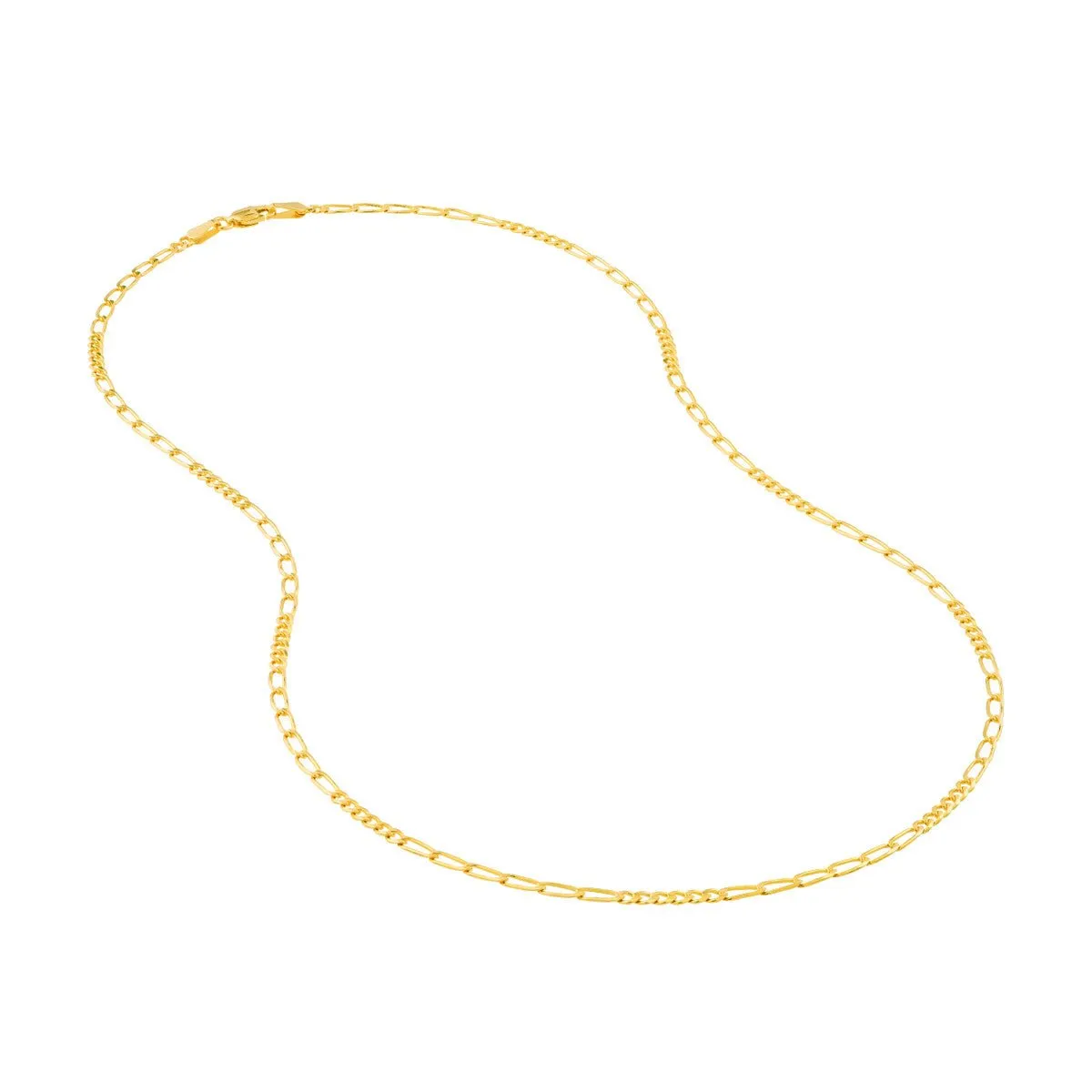 14K Yellow Gold 2.35mm 6 6 Figaro Chain