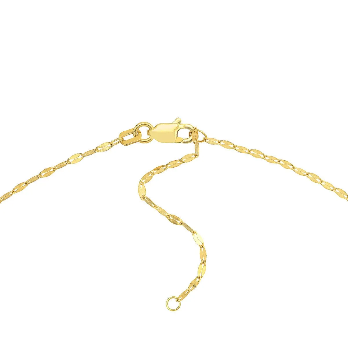 14K Yellow Gold Adjustable Five Heart Stations Necklace