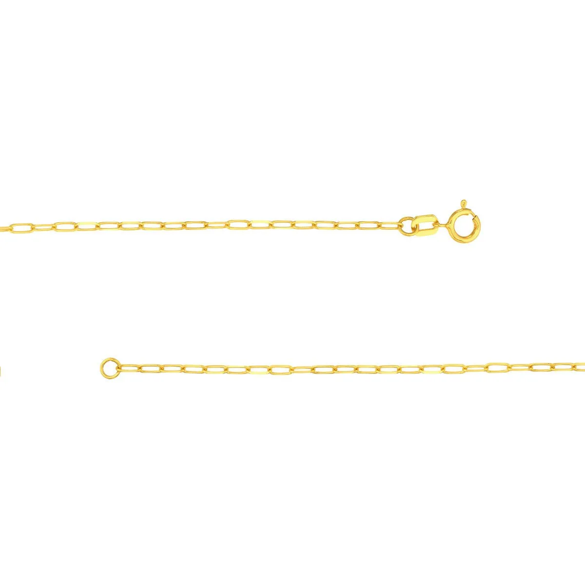 14K Yellow Gold Anchor Paper Clip Necklace