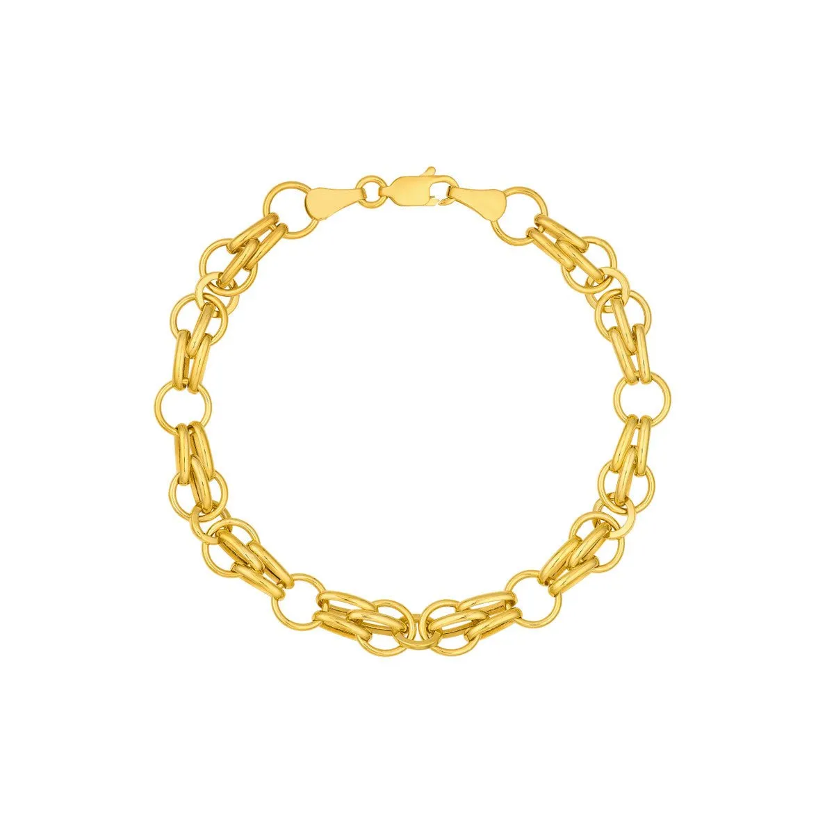 14K Yellow Gold Fantasy Link Bracelet