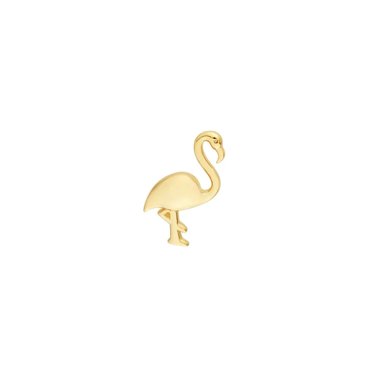 14K Yellow Gold Flamingo Stud Earrings