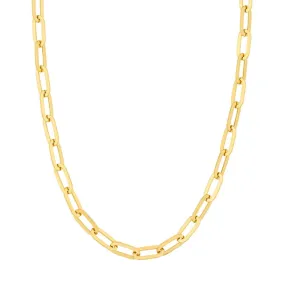 14K Yellow Gold Hollow Oval Link Necklace