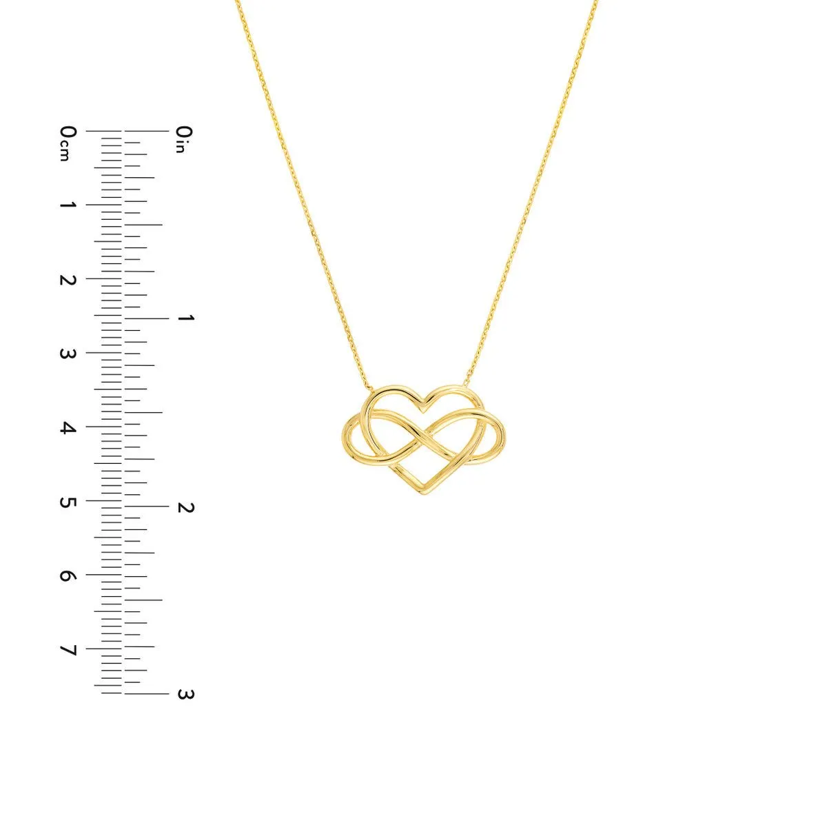 14K Yellow Gold Infinity Open Heart Pendant Necklace