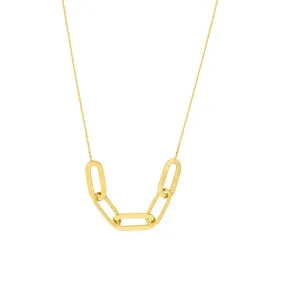 14K Yellow Gold Large Oval Link Element Necklace