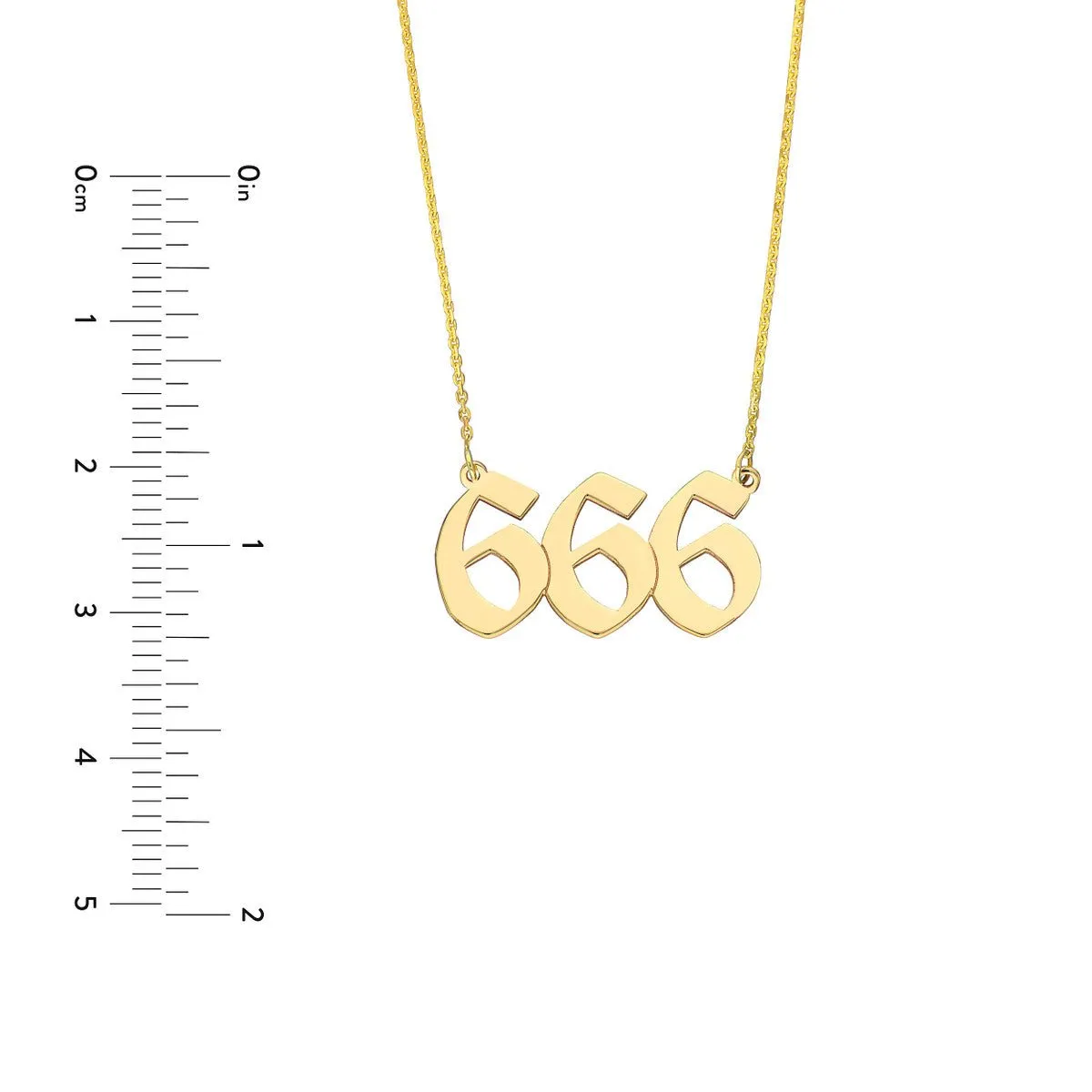 14K Yellow Gold Numerology Angelical No 666 - Reflection