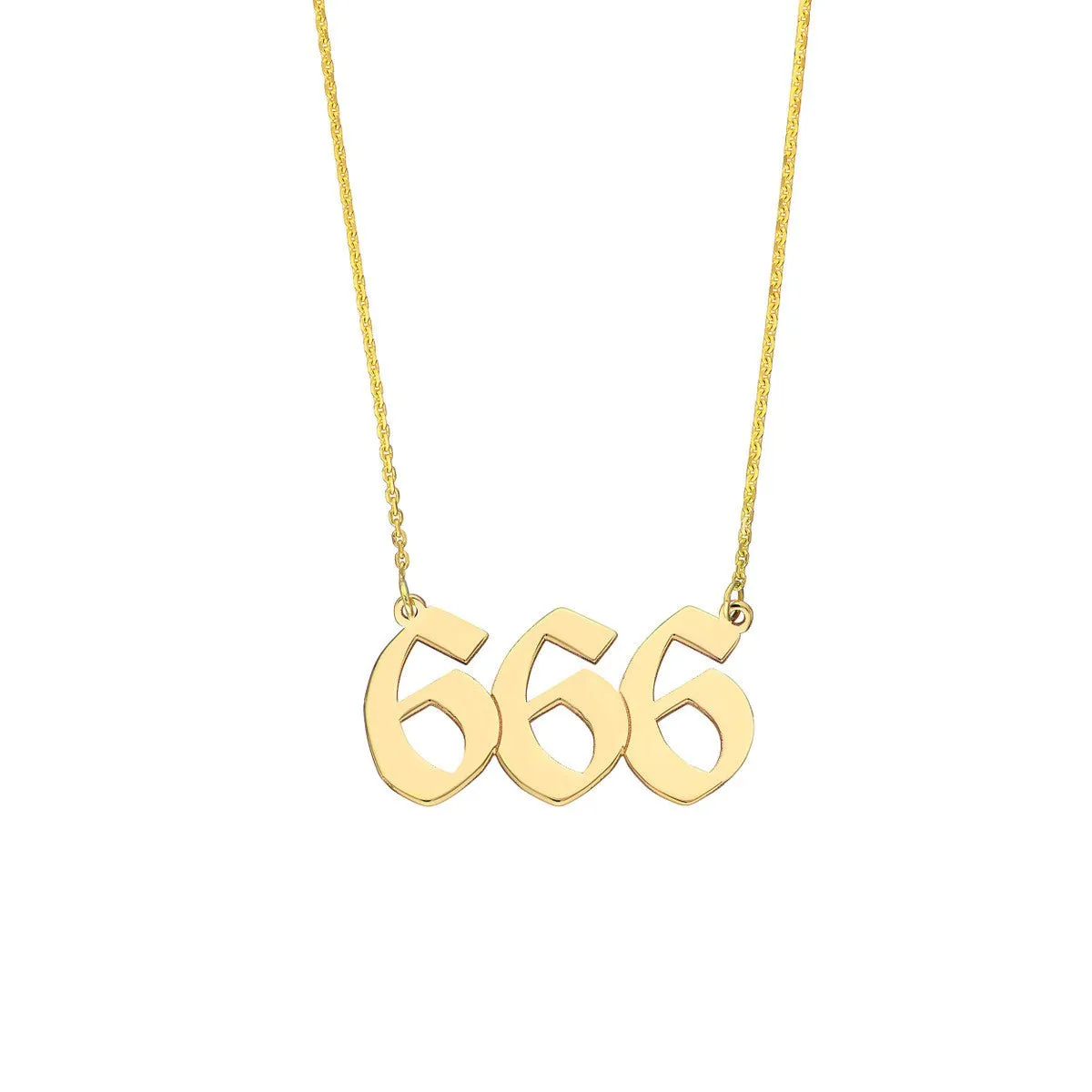 14K Yellow Gold Numerology Angelical No 666 - Reflection