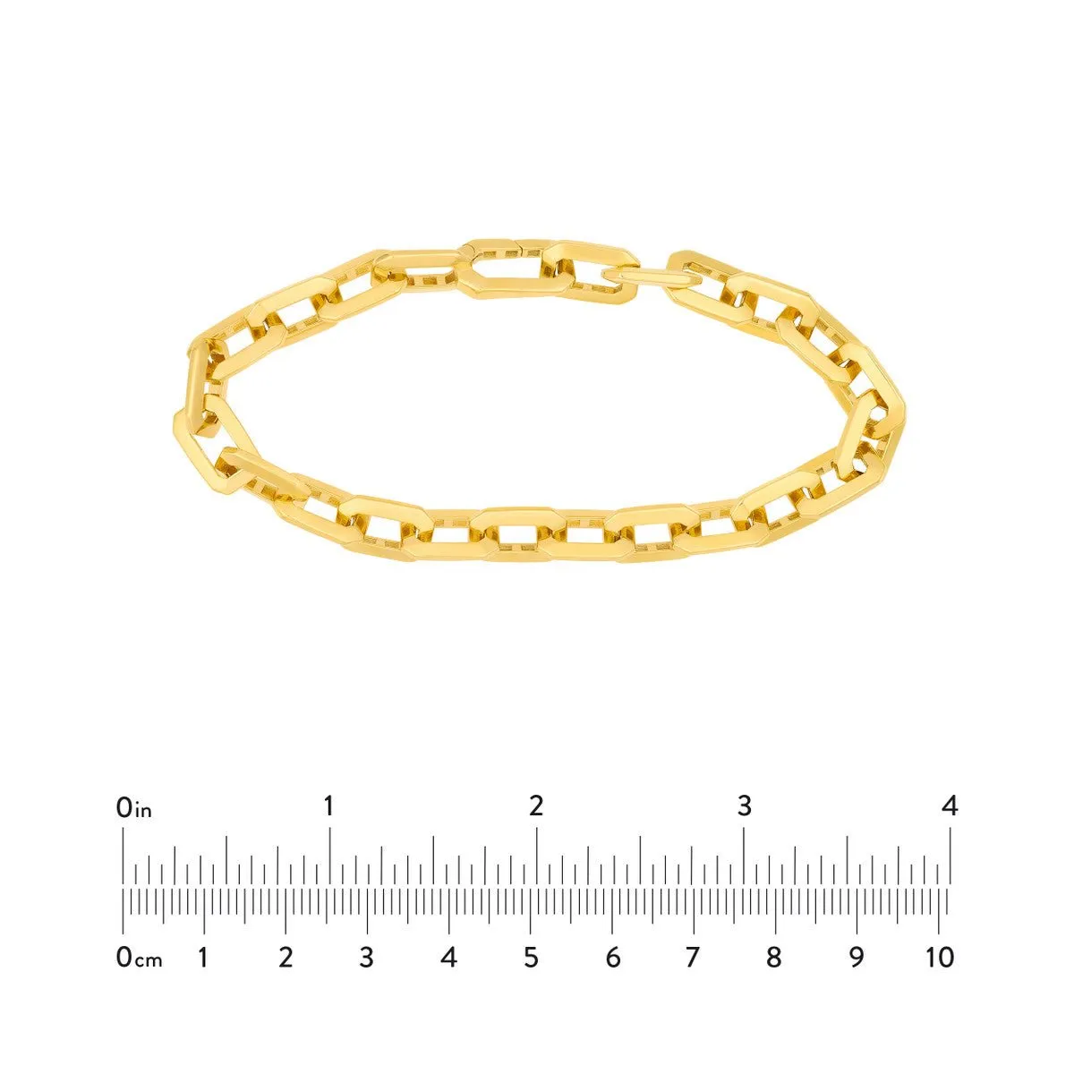 14K Yellow Gold Octagon Long Link Fancy Bracelet