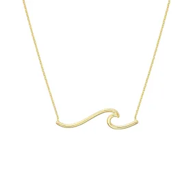 14K Yellow Gold Polished Wave Necklace