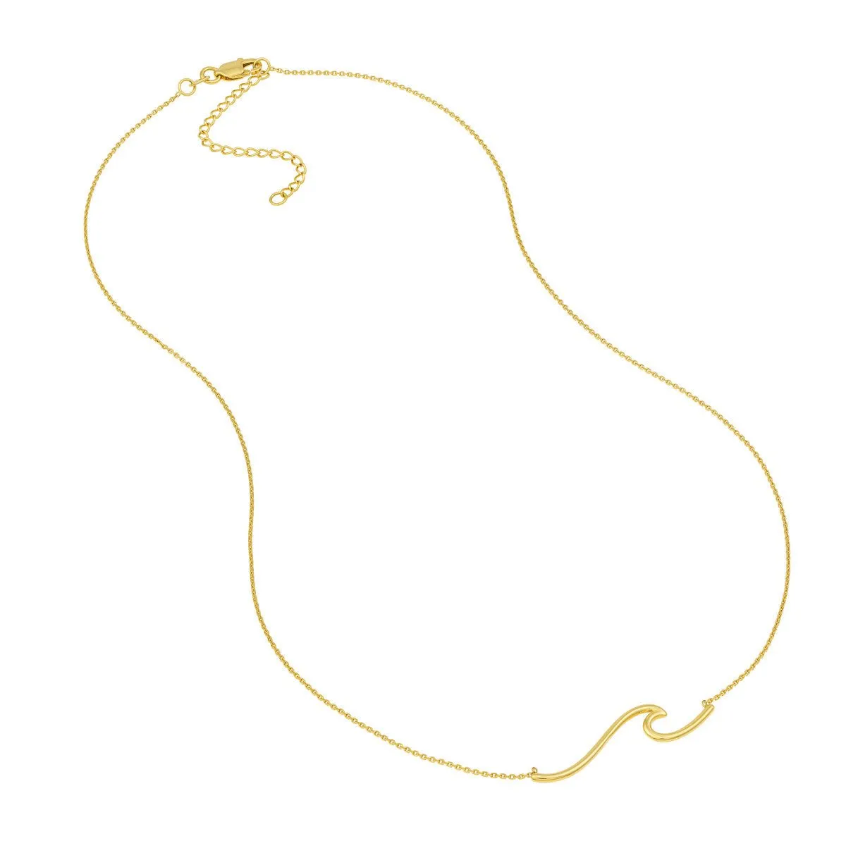 14K Yellow Gold Polished Wave Necklace