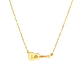 14K Yellow Gold So You Guitar Necklace