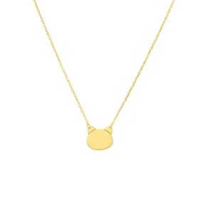 14K Yellow Gold So You Mini Cat's Head Adjustable Necklace