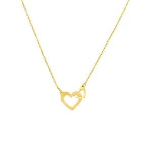 14K Yellow Gold So You Mini Interlocked Hearts Adjustable Necklace