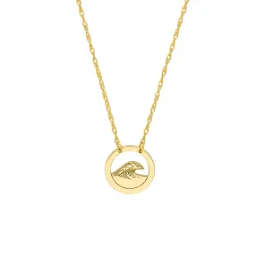 14K Yellow Gold So You Wave Open Circle Necklace