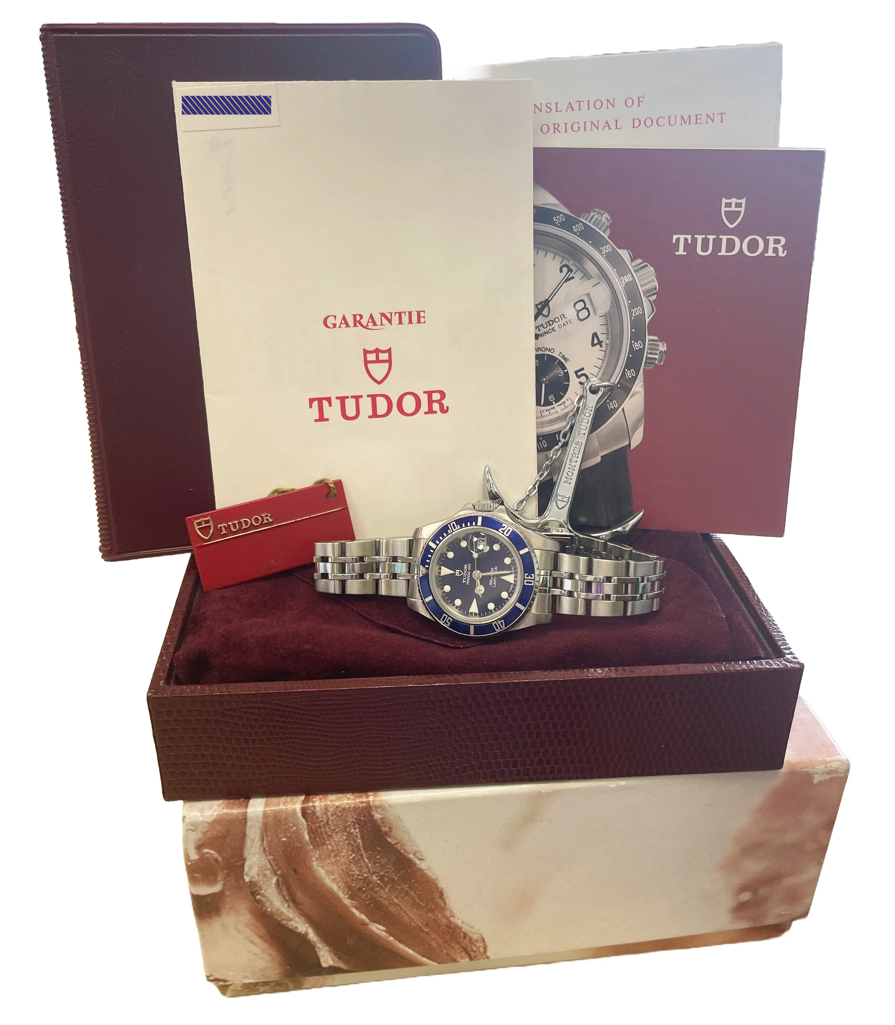 2001 PAPERS Tudor Lady-Sub Princess Date BLUE Stainless Steel 28mm 96090 BOX