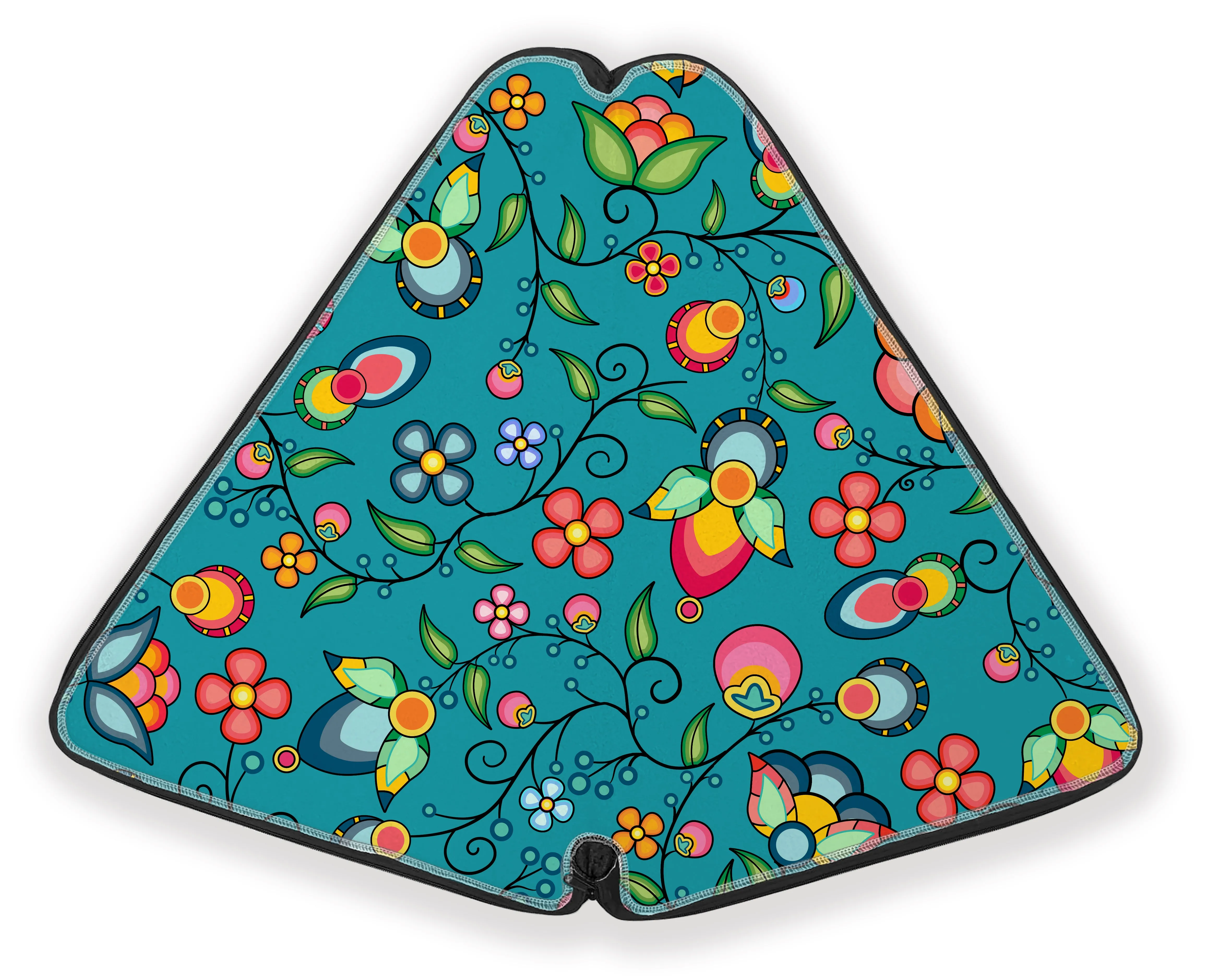 27 Inch Fan Case - Floral Bounty Teal