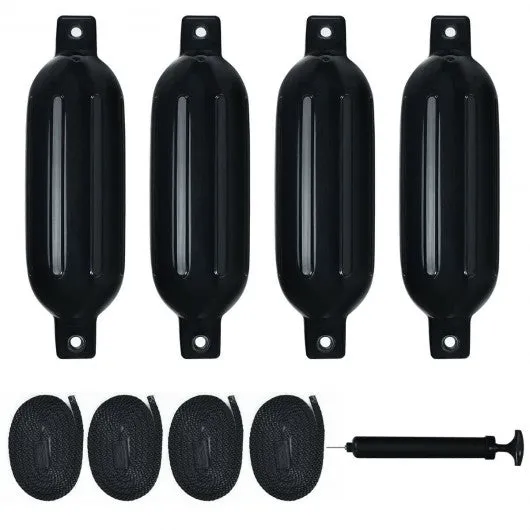 27" Boat Fenders Hand Inflatable Marine Bumper-Black