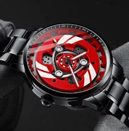 3D Spinning Motorcycle Engine Watch