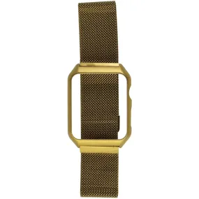 42mm Metal Frame Case   Mesh Band for Apple Watch 42mm Series 3 / 2 & 1 - Gold