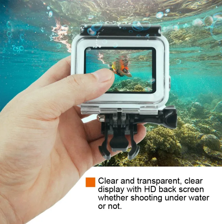 45m Waterproof Housing Protective Case   Touch Screen Back Cover for GoPro NEW HERO /HERO6 /5, with Buckle Basic Mount & Screw & (Purple, Red, Pink) Filters, No Need to Remove Lens (Transparent)