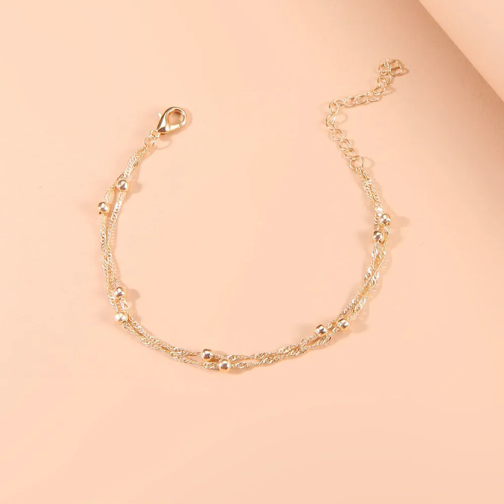 4FunGift® Ripple Bead Chain Double Layer Bracelet