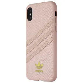 Adidas 3-Stripes Snap Case for Apple iPhone XS and X - Pink Snake / Gold