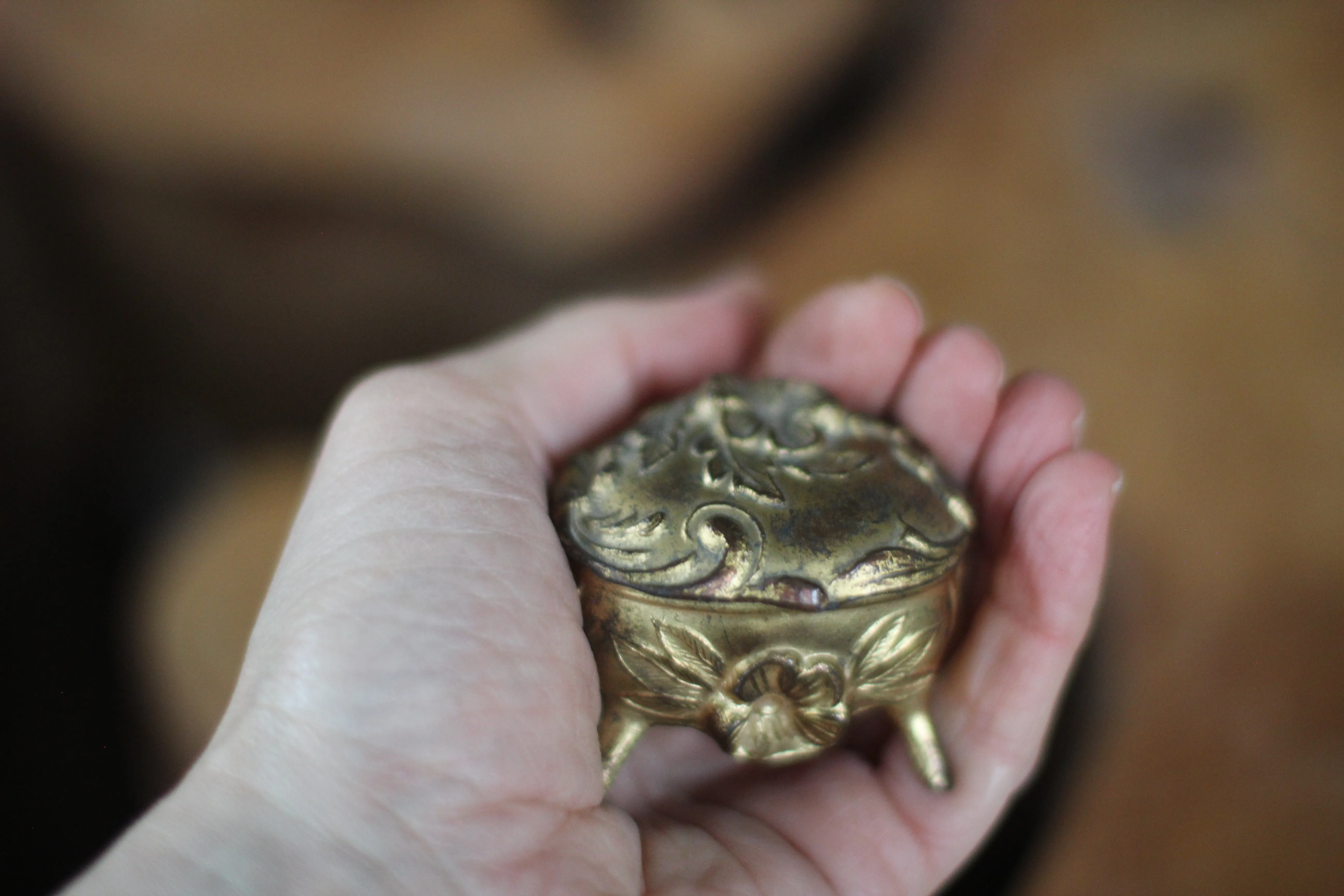 Antique Miniature Art Nouveau Ring Box