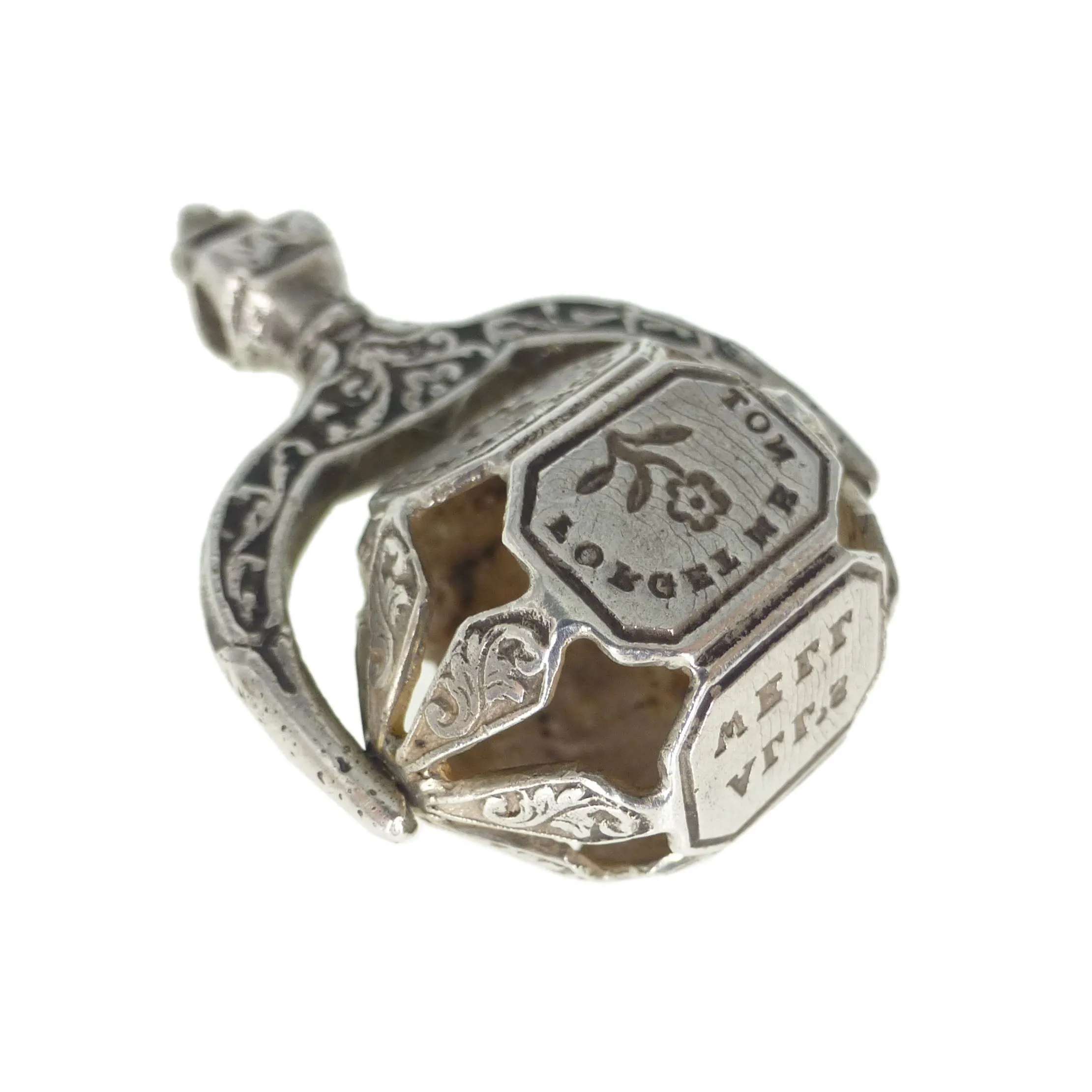 Antique Victorian Spinning Intaglio Wax Seal Pendant