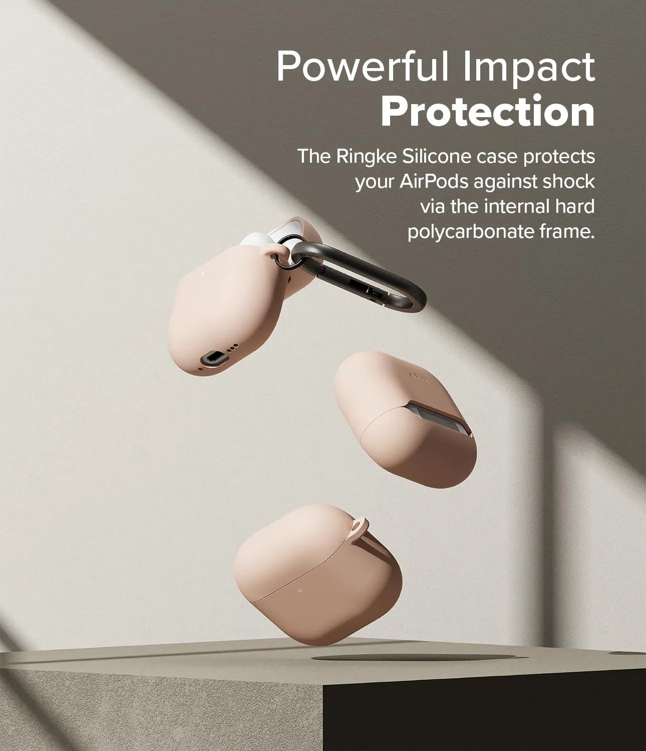 Apple AirPods 4 Rugged Protective Silicone Case - Pink Sand