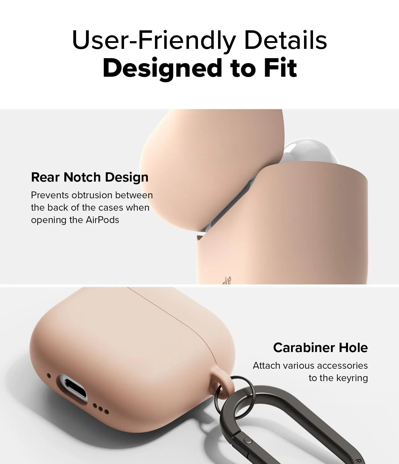 Apple AirPods 4 Rugged Protective Silicone Case - Pink Sand