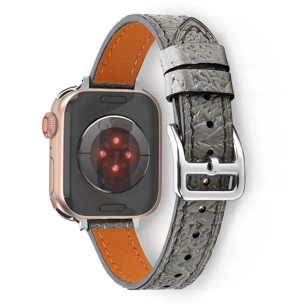 Apple Watch (45mm) genuine woven leather watch strap - Grey