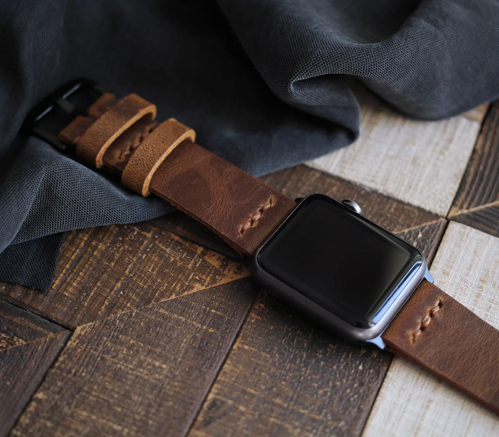 Apple Watch Leather Band - Antique Brown