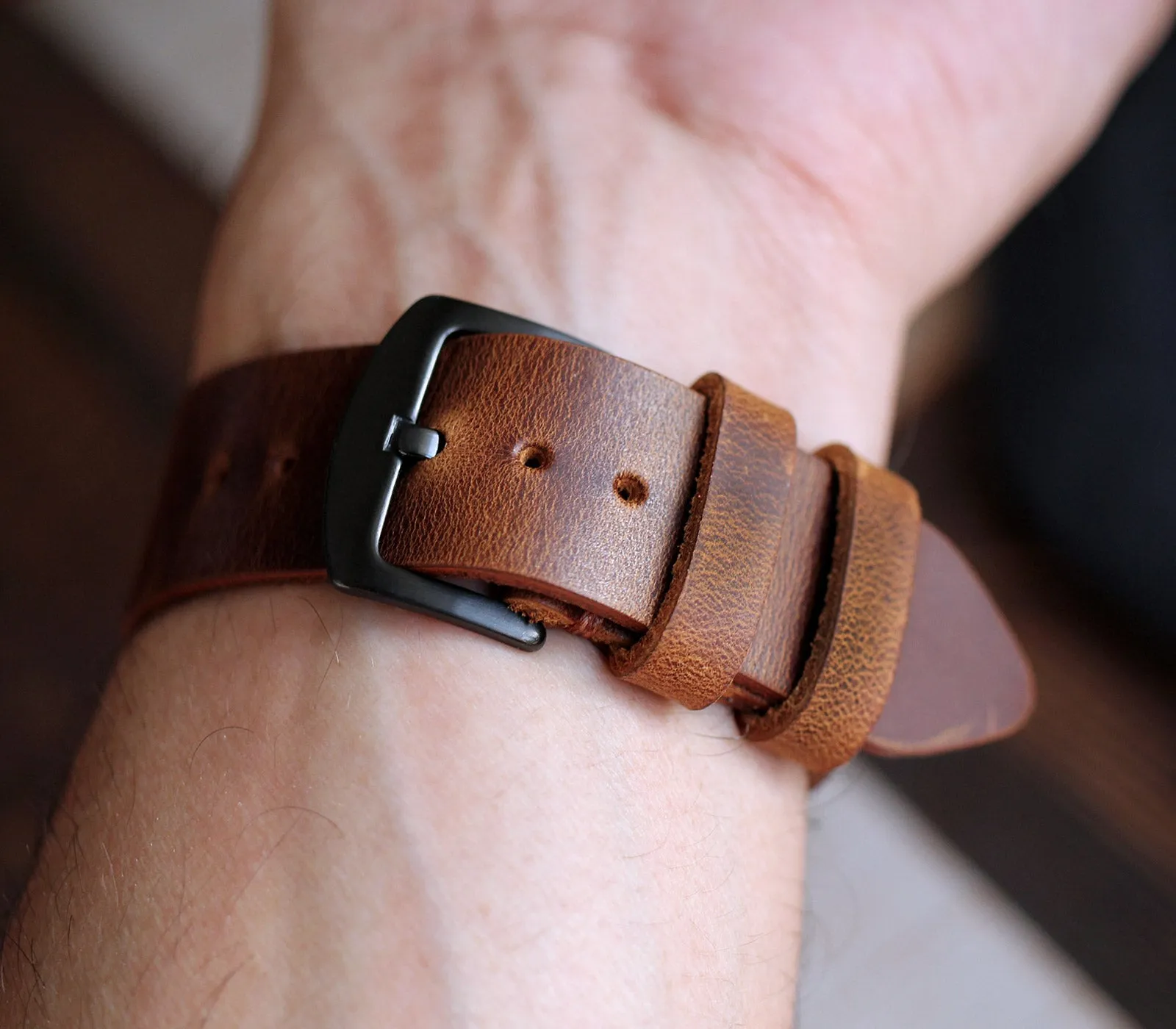 Apple Watch Leather Band - Antique Brown