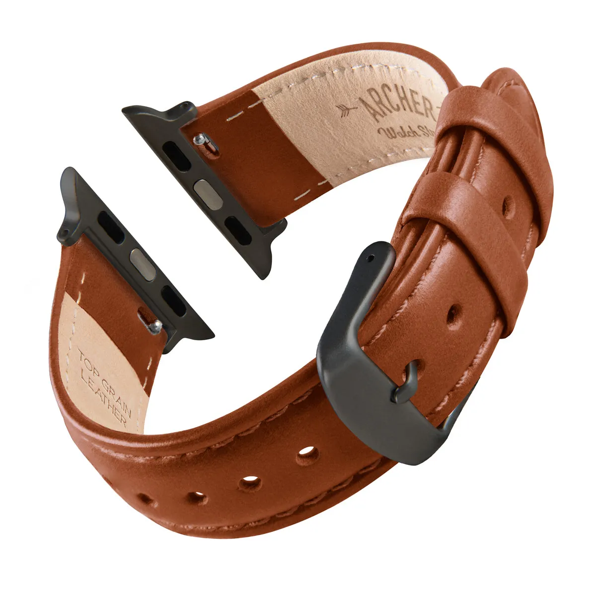 Apple Watch Leather Watch Band - Cognac/Matched/Space Gray