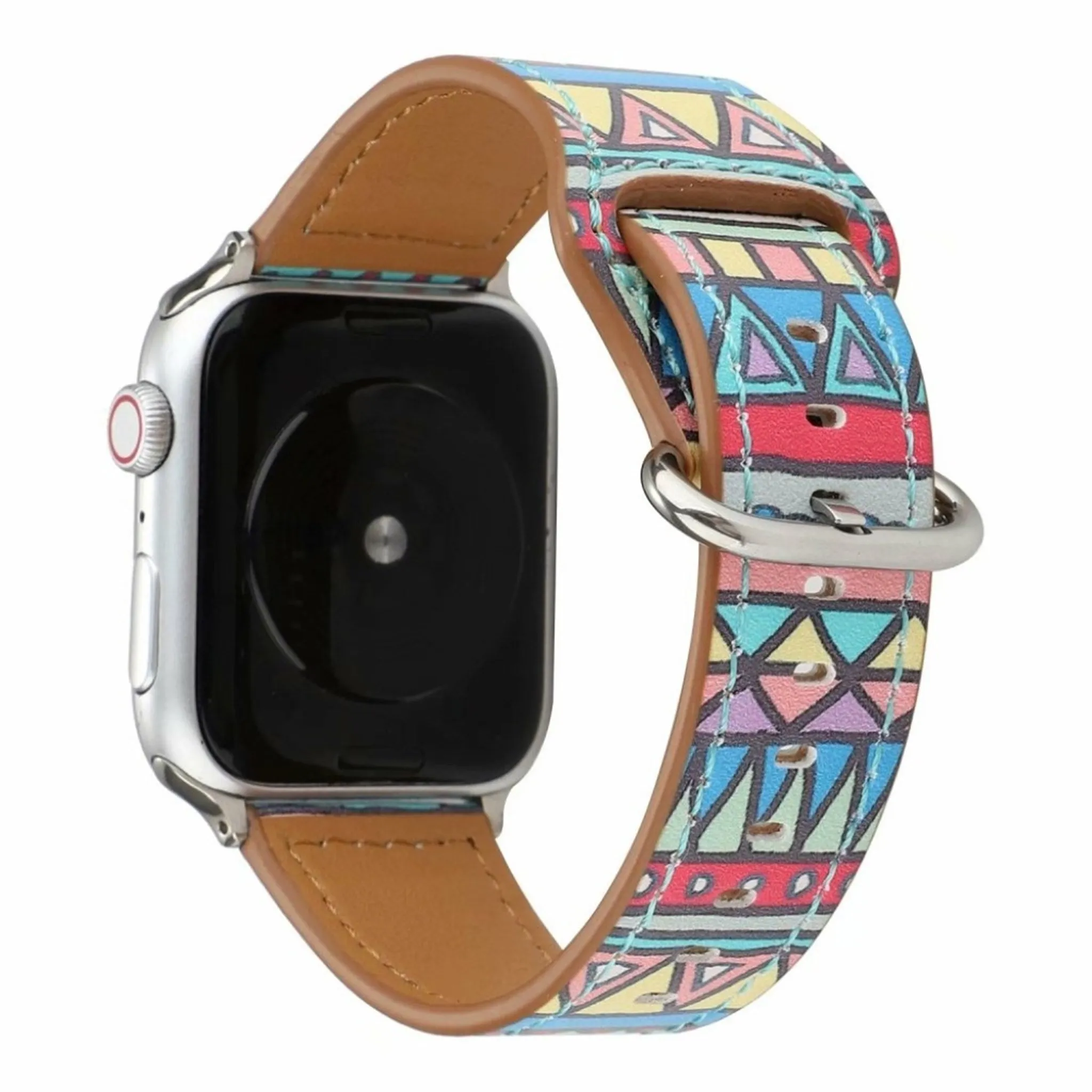 Apple Watch Series 6 / 5 44mm pattern genuine leather watch band - Triangle