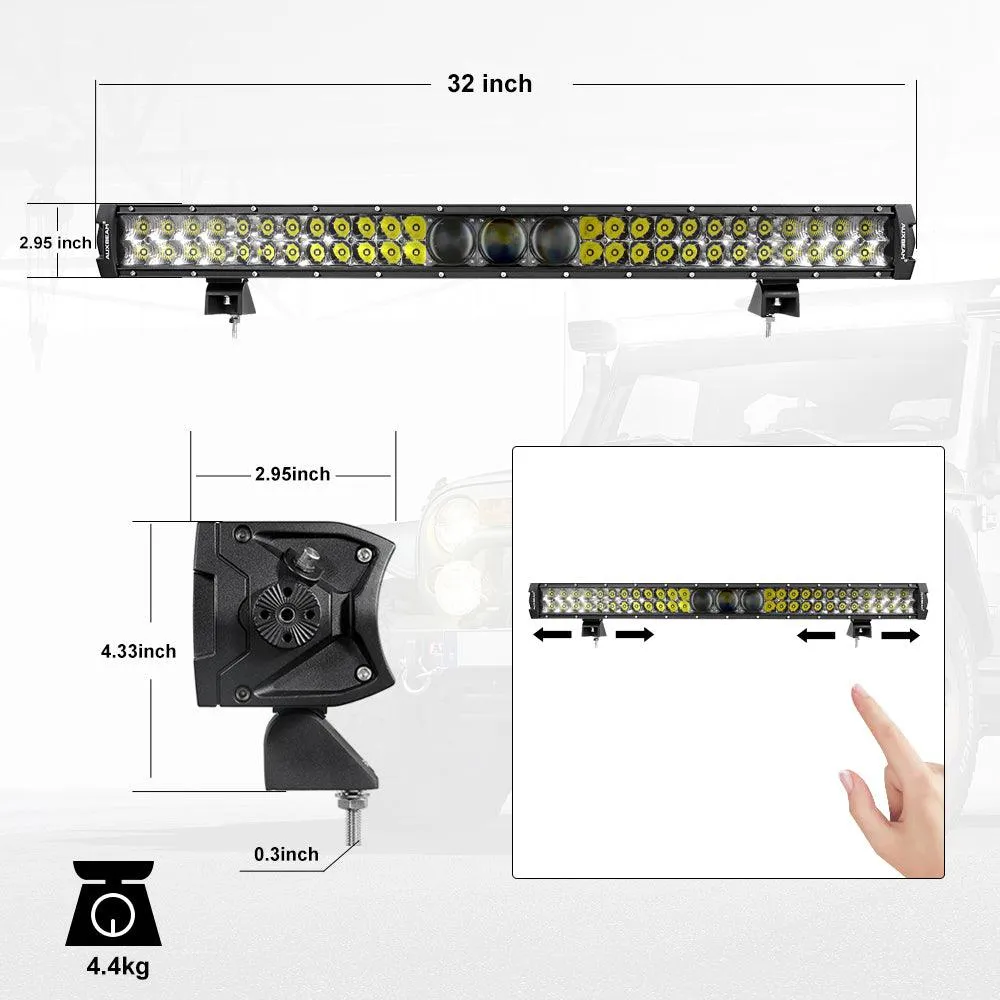 AR-800 RGB Switch Panel with APP 32 Inch 5D-PRO LED Light Bar, Toggle/ Momentary/ Pulsed Mode Supported