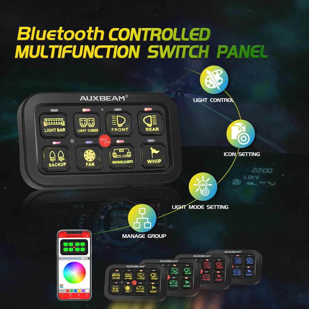 AR-800 RGB Switch Panel with APP 32 Inch 5D-PRO LED Light Bar, Toggle/ Momentary/ Pulsed Mode Supported