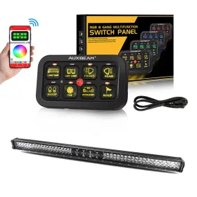 AR-800 RGB Switch Panel with APP 52 Inch 5D-PRO LED Light Bar, Toggle/ Momentary/ Pulsed Mode Supported