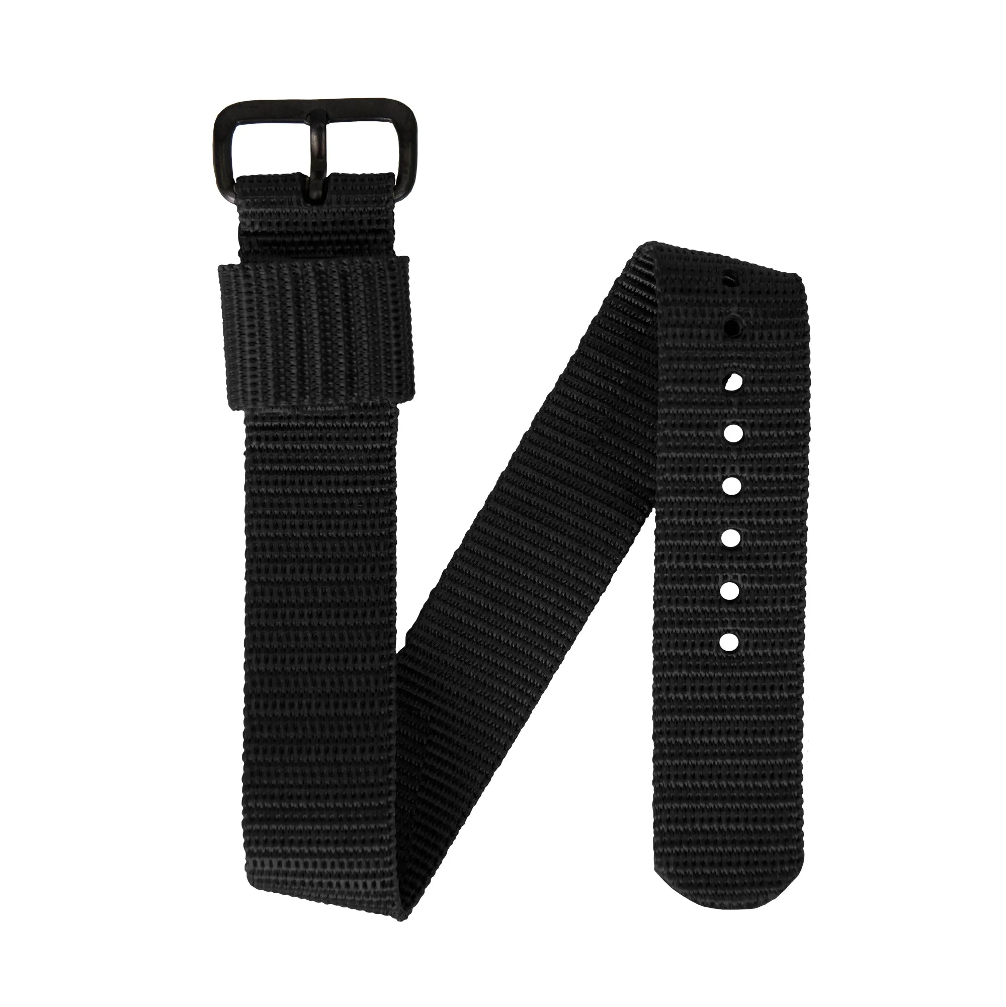 Ballistic Nylon Strap, Black, 20mm