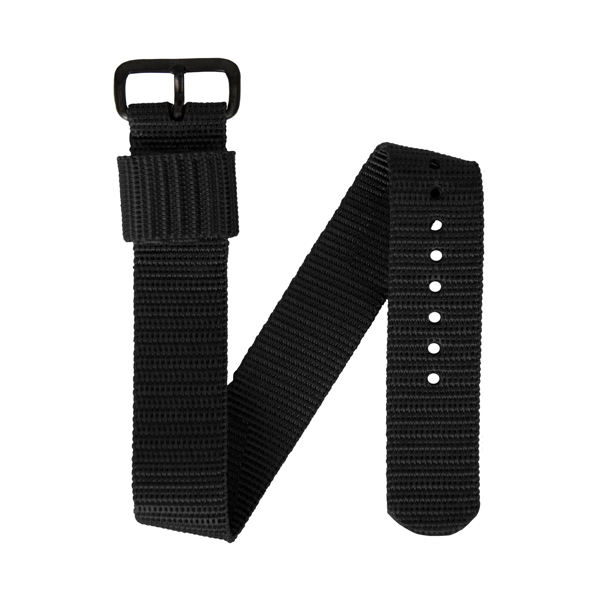 Ballistic Nylon Strap, Black, 22mm