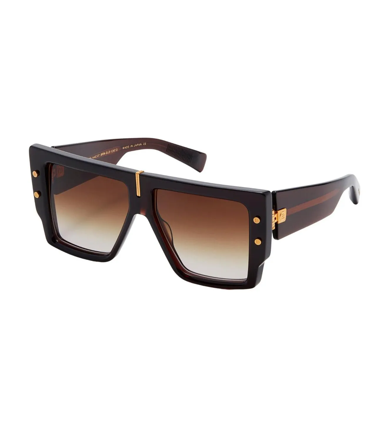 Balmain Unisex Brown Gradient Square Sunglasses