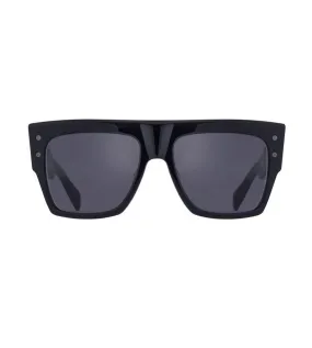 Balmain Unisex Dark Grey Square Sunglasses