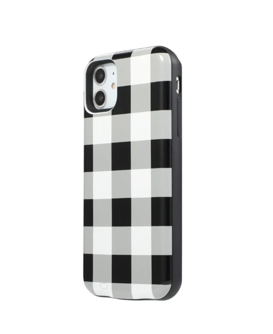 Black Check Battery Power Phone Case